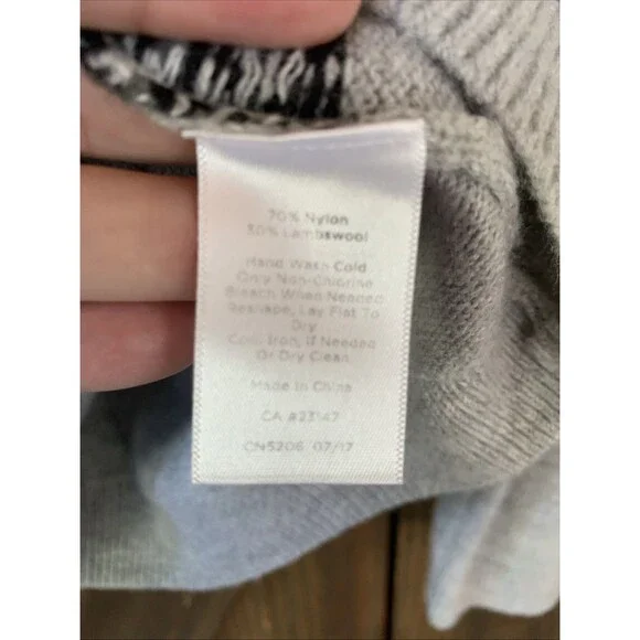 Talbots Gray Ruffle Sweater Womens M Fair Isle Winter Lambswool Wool Blend - Picture 5 of 8